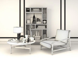 relaxing chairs and coffee table 3D Model
