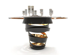 contemporary design dining table set 3 3D Model