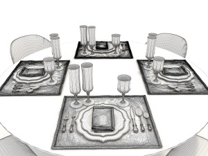 contemporary design dining table set 3 Modelo 3D