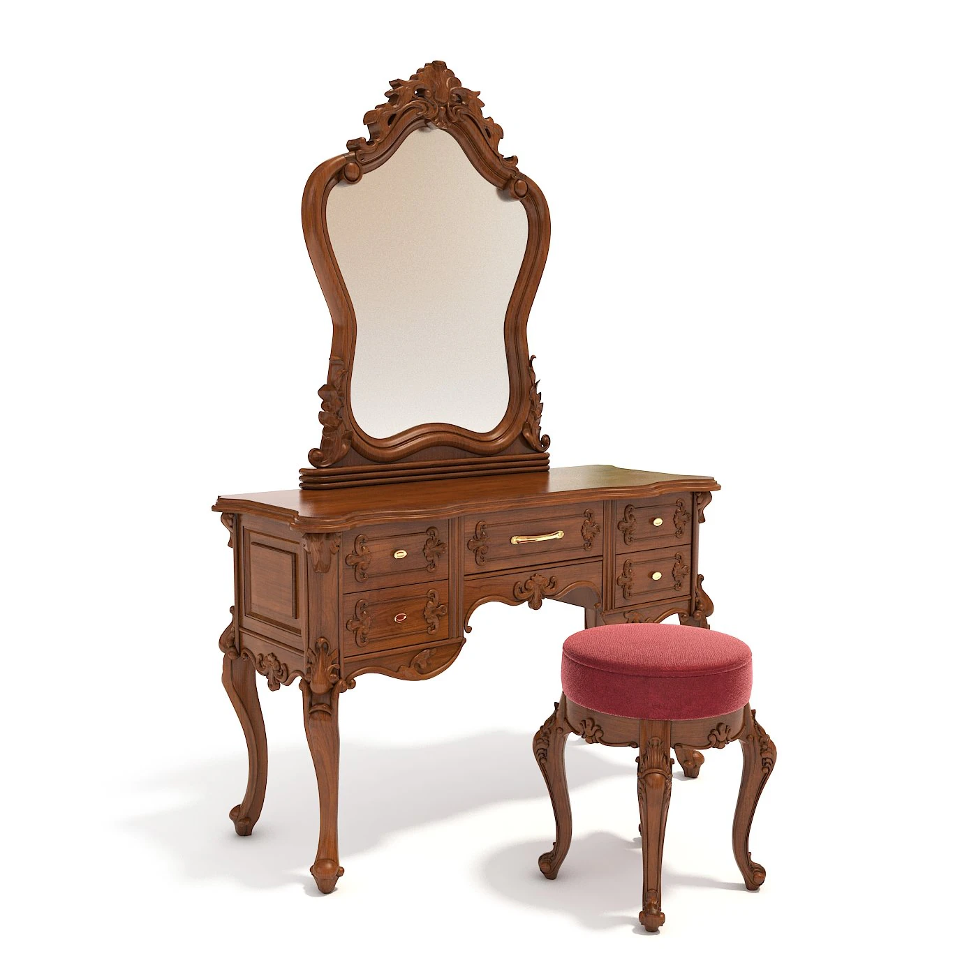 classic dressing table 3D Model .c4d .max .obj .3ds .fbx .stl .blend