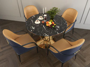 modern design dining table set 2 3D Model