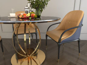 modern design dining table set 2 3D Model