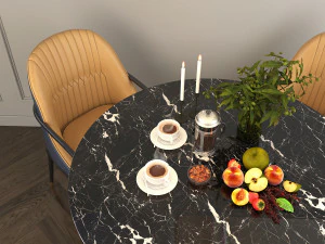 modern design dining table set 2 3D Model