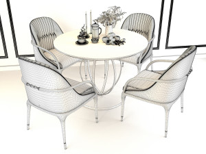 modern design dining table set 2 3D Модель