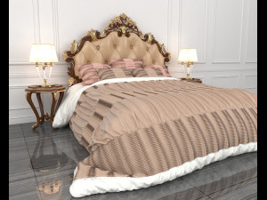 classic bed 8 3D Модель