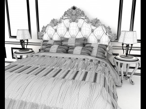 classic bed 8 3D Модель