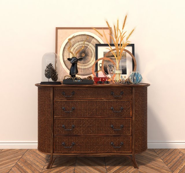 sideboard chest of drawer Modelo 3D .c4d .max .obj .3ds .fbx .stl .blend 