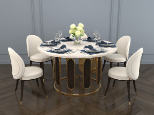 modern dining table and chair 3Dモデル