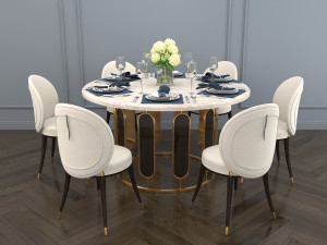 modern dining table and chair Modelo 3D