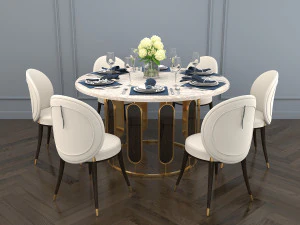 modern dining table and chair 3D Model