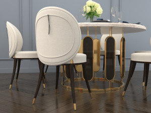 modern dining table and chair Modelo 3D