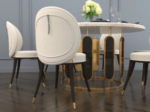 modern dining table and chair 3D Model
