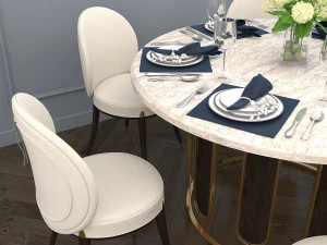 modern dining table and chair 3D Model
