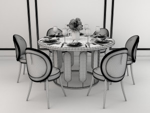 modern dining table and chair Modelo 3D