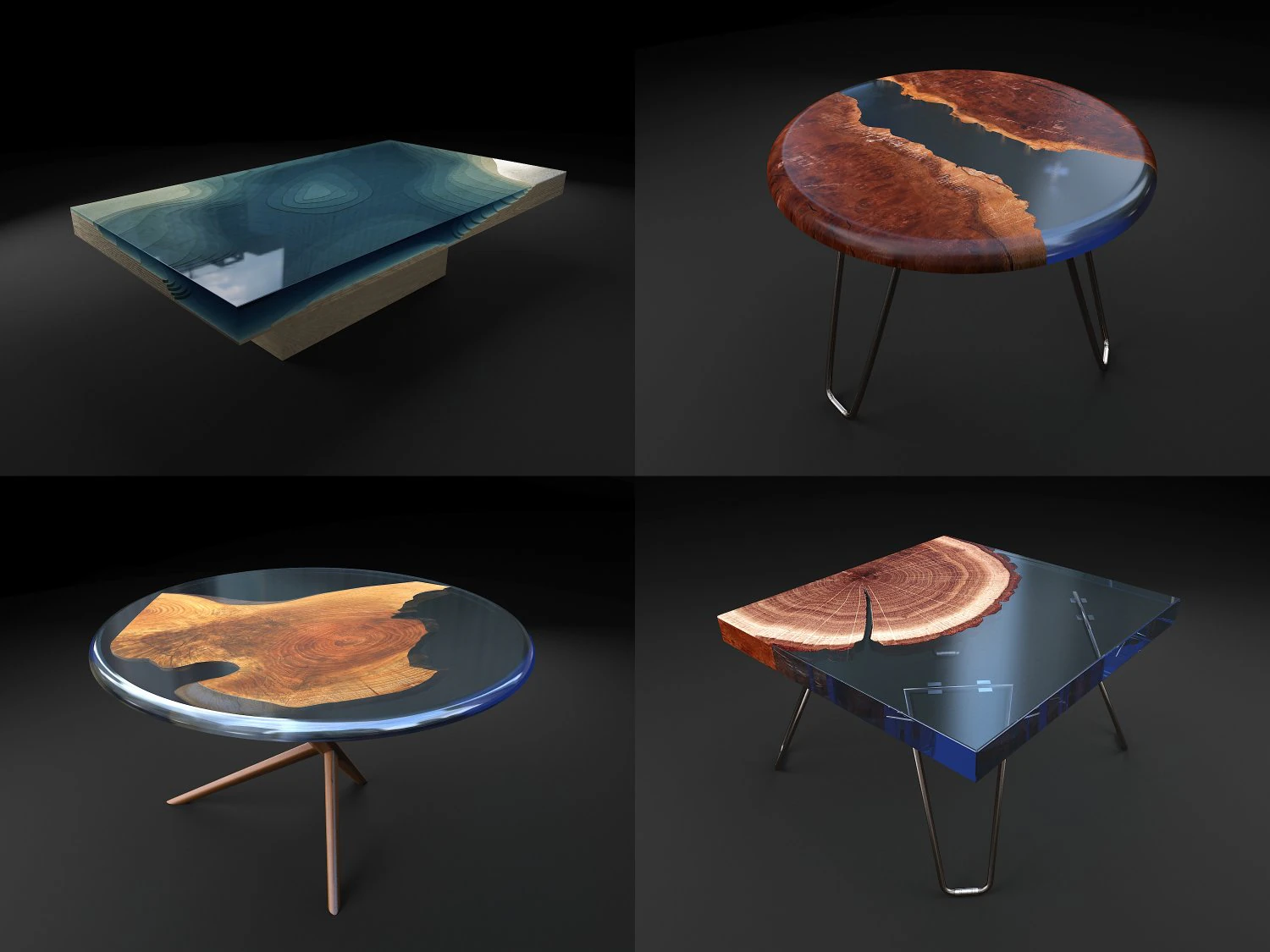 epoxy resin coffee table 3D Model .c4d .max .obj .3ds .fbx .stl .blend 
