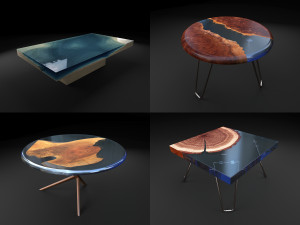 epoxy resin coffee table 3D Model