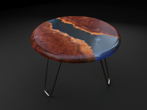 epoxy resin coffee table 3D Модель
