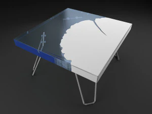 epoxy resin coffee table 3D Model