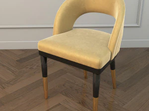 modern dining table and chair 2 3D Model