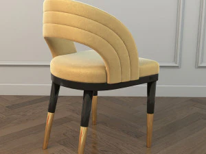 modern dining table and chair 2 3D Model