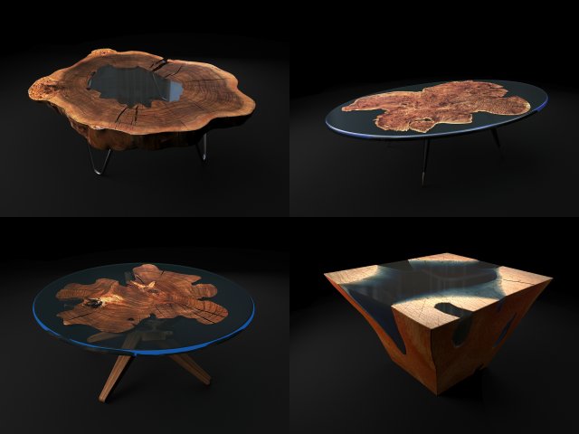 epoxy resin coffee table 2 Model 3D .c4d .max .obj .3ds .fbx .stl .blend 