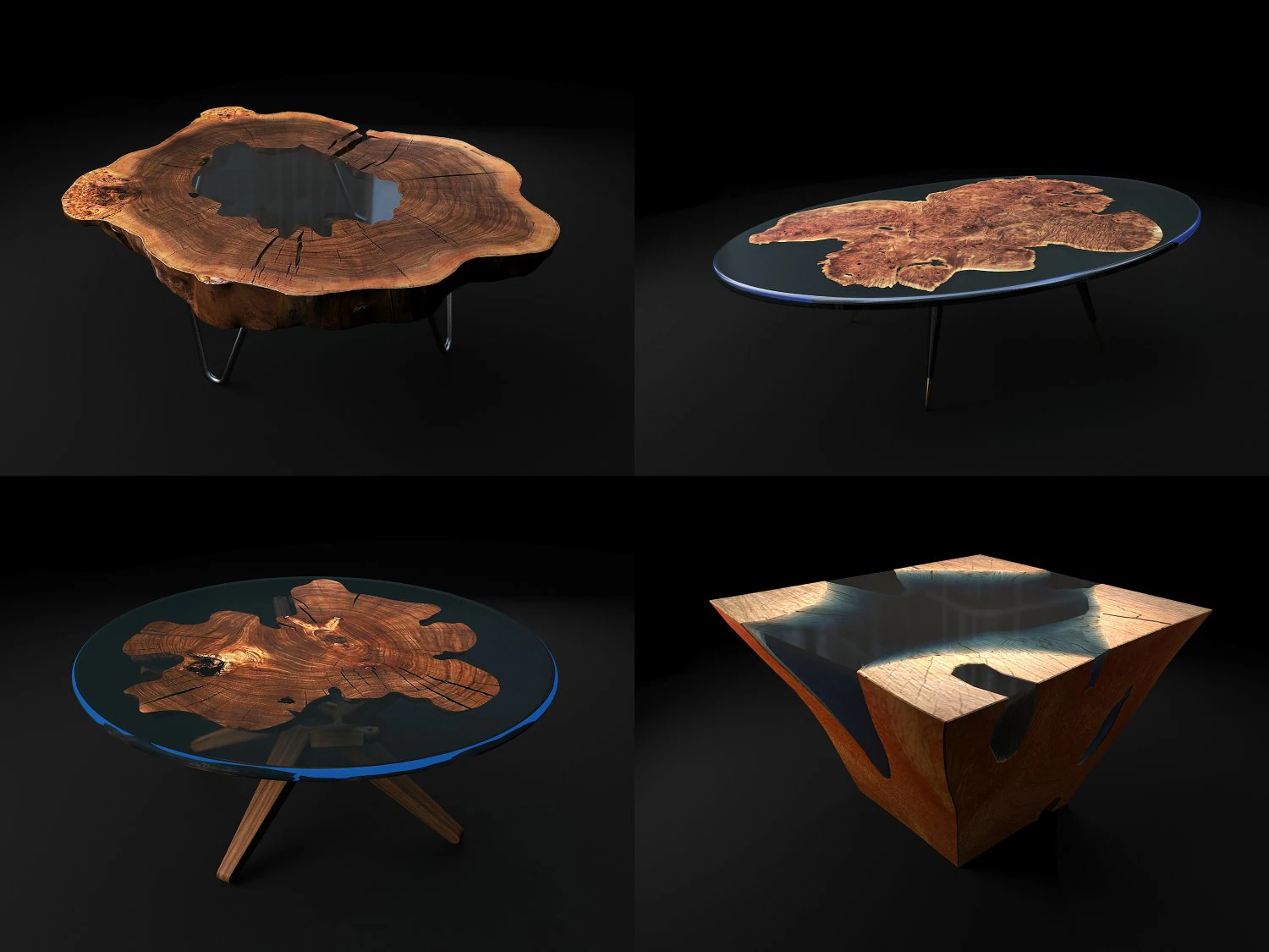 epoxy resin coffee table 2 3D Model .c4d .max .obj .3ds .fbx .stl .blend