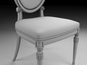 european style chair set 3D Model