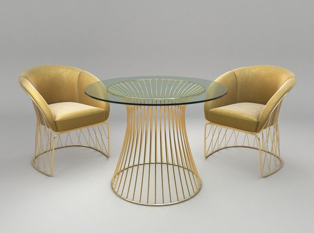 modern table and chair set 3D Model .c4d .max .obj .3ds .fbx .stl .blend