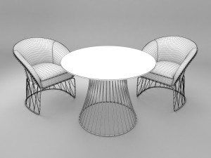 modern table and chair set 3D Model