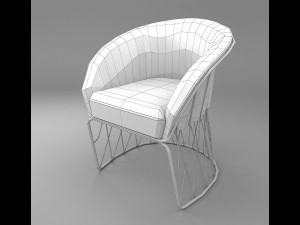 modern table and chair set 3D Model