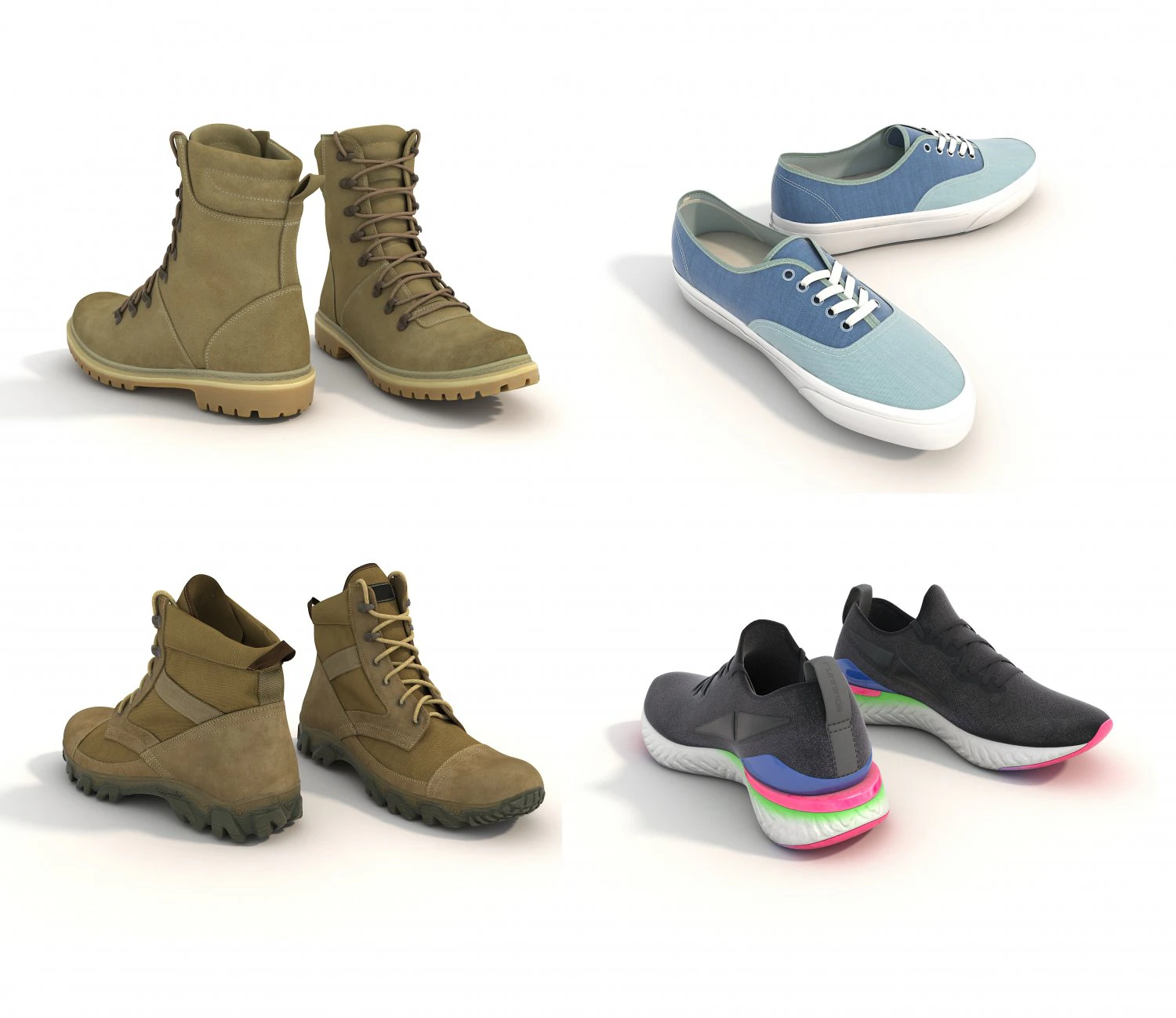 colecci&oacute;n de zapatos Modelo 3D .c4d .max .obj .3ds .fbx .stl .blend 