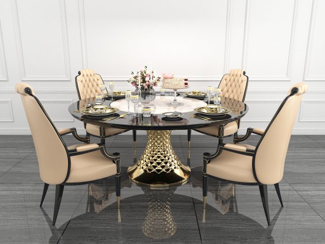contemporary table chair set Modelo 3D .c4d .max .obj .3ds .fbx .stl .blend 