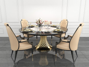 contemporary table chair set Modelo 3D