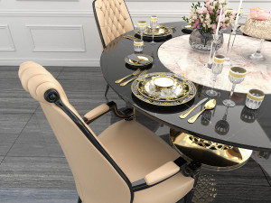 contemporary table chair set Modelo 3D