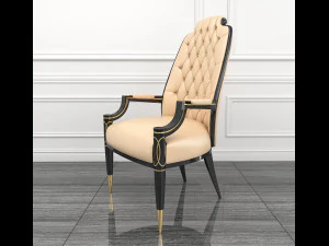 contemporary table chair set 3D Model