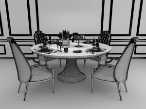 contemporary table chair set Modelo 3D