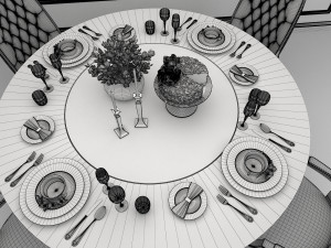 contemporary table chair set Modelo 3D