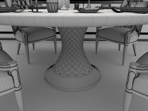 contemporary table chair set Modelo 3D