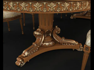 dinning classic table chair 2 3D Model