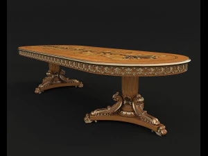 dinning classic table chair 2 3D Model