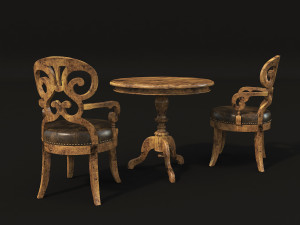 wine table and chair 3D मॉडल