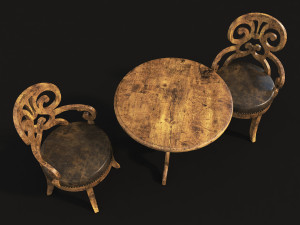 wine table and chair 3D मॉडल