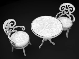 wine table and chair 3D Model