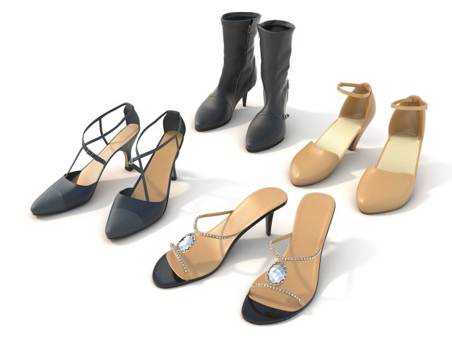 women shoes 6 Modelo 3D .c4d .max .obj .3ds .fbx .stl .blend 