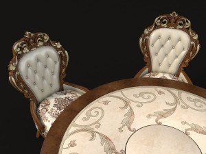 classic dinning table chair set Modelo 3D