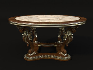 classic dinning table chair set Modelo 3D