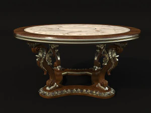classic dinning table chair set 3D Model
