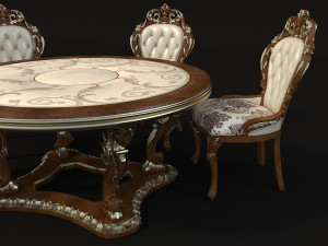 classic dinning table chair set Modelo 3D
