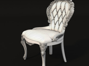 classic dinning table chair set Modelo 3D