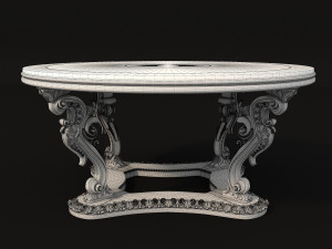 classic dinning table chair set Modelo 3D